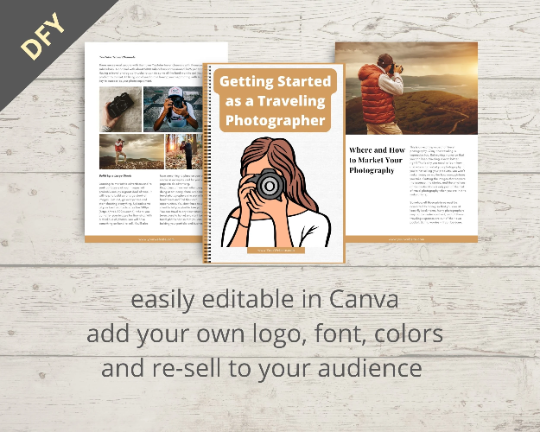 Editable Getting Started as a Traveling Photographer Ebook in Canva