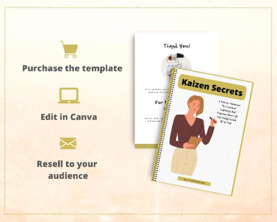 Editable Kaizen Secrets Mini Ebook | Done-for-You Ebook in Canva