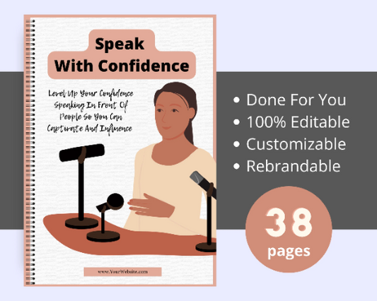 Editable Speak With Confidence Ebook | Done-for-You Ebook in Canva