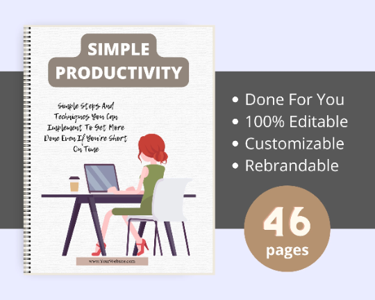 Editable Simple Productivity Ebook | Done-for-You Ebook in Canva
