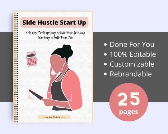 Editable Side Hustle Startup Ebook | Done-for-You Ebook in Canva