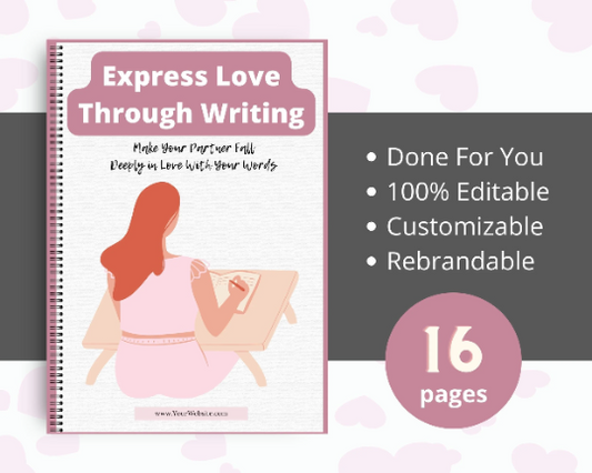Editable Express Love Through Writing Mini Ebook | Done-for-You Ebook in Canva