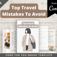 Editable Top Travel Mistakes To Avoid Ebook in Canva