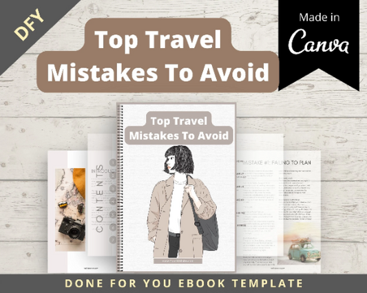 Editable Top Travel Mistakes To Avoid Ebook in Canva