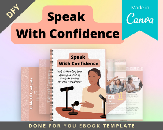 Editable Speak With Confidence Ebook | Done-for-You Ebook in Canva