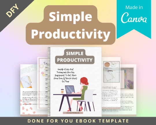 Editable Simple Productivity Ebook | Done-for-You Ebook in Canva