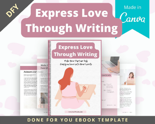 Editable Express Love Through Writing Mini Ebook | Done-for-You Ebook in Canva