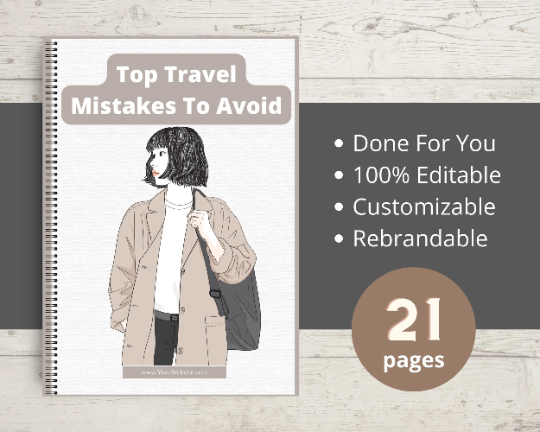 Editable Top Travel Mistakes To Avoid Ebook in Canva