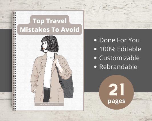 Editable Top Travel Mistakes To Avoid Ebook in Canva