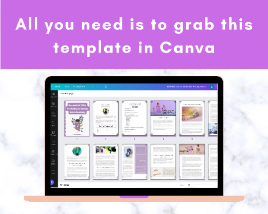 Editable Essential Oils To Reduce Stress And Anxiety Ebook | Done-for-You Ebook in Canva