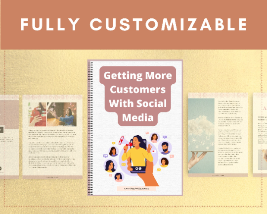 Editable Getting More Customers With Social Media Mini Ebook | Done-for-You Ebook in Canva