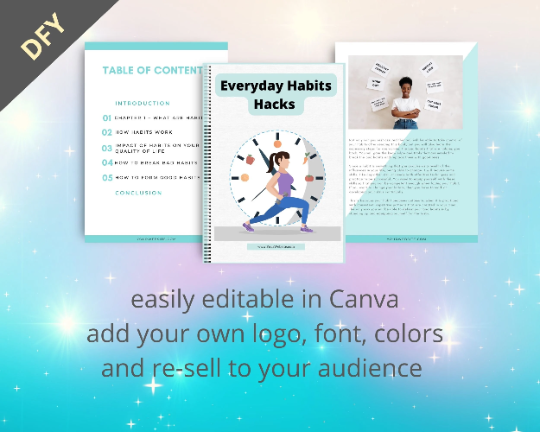 Editable Everyday Habits Hacks Ebook | Done-for-You Ebook in Canva