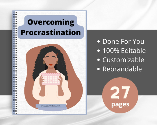 Editable Overcoming Procrastination Ebook | Done-for-You Ebook in Canva
