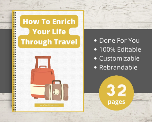 Editable How To Enrich Your Life Through Travel Ebook in Canva