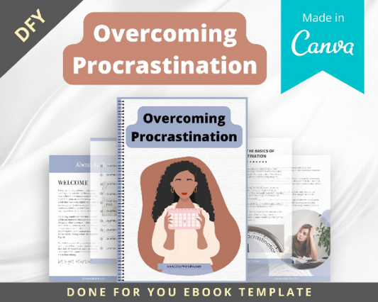 Editable Overcoming Procrastination Ebook | Done-for-You Ebook in Canva