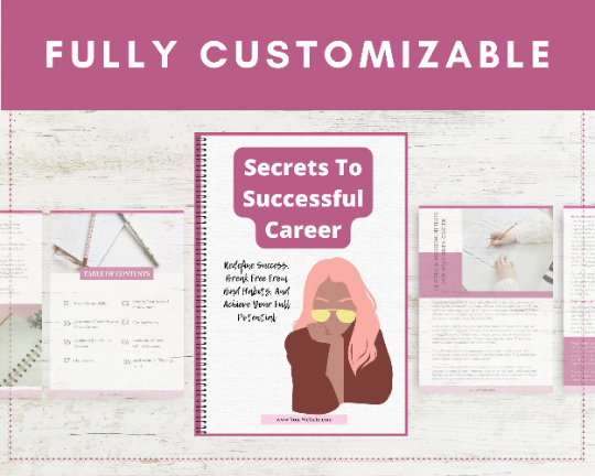Editable Secrets To Successful Career Ebook | Done-for-You Ebook in Canva