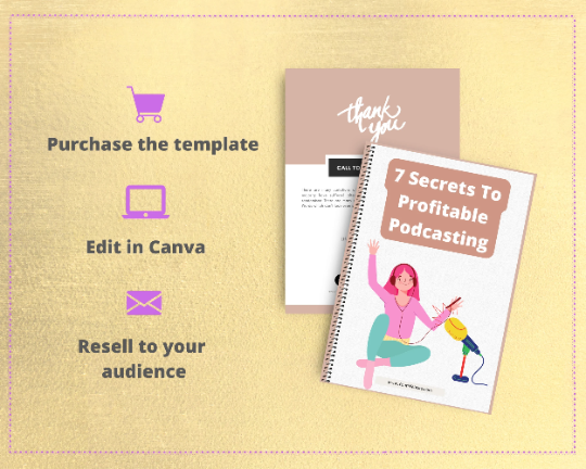 Editable 7 Secrets To Profitable Podcasting Ebook | Done-for-You Ebook in Canva