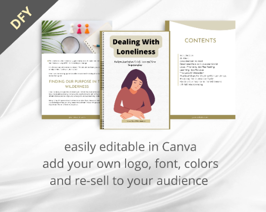 Editable Dealing With Loneliness Mini Ebook | Done-for-You Ebook in Canva