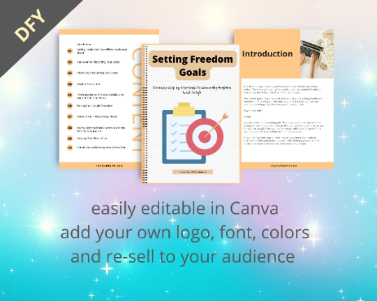 Editable Setting Freedom Goals Ebook | Done-for-You Ebook in Canva