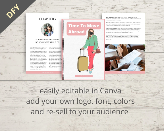 Editable Time To Move Abroad Ebook | Done-for-You Ebook in Canva
