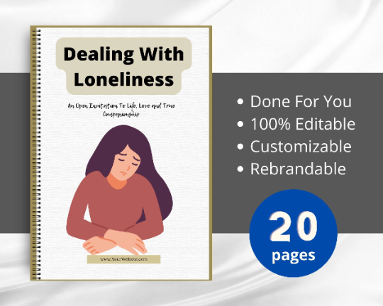 Editable Dealing With Loneliness Mini Ebook | Done-for-You Ebook in Canva