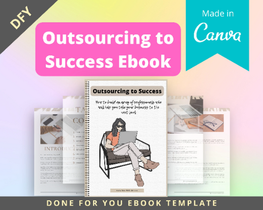 Editable Outsourcing To Success Ebook | Done-for-You Ebook in Canva