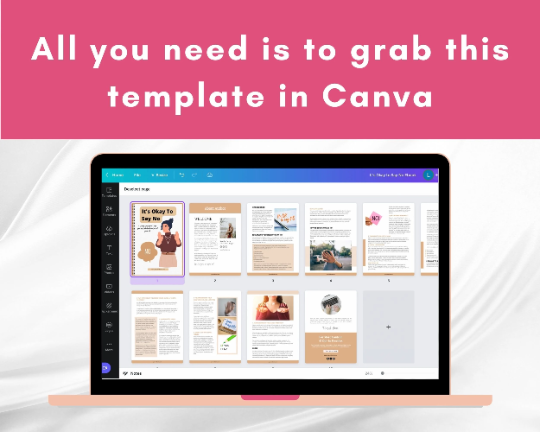 Editable It's Okay to Say No Mini Ebook | Done-for-You Ebook in Canva