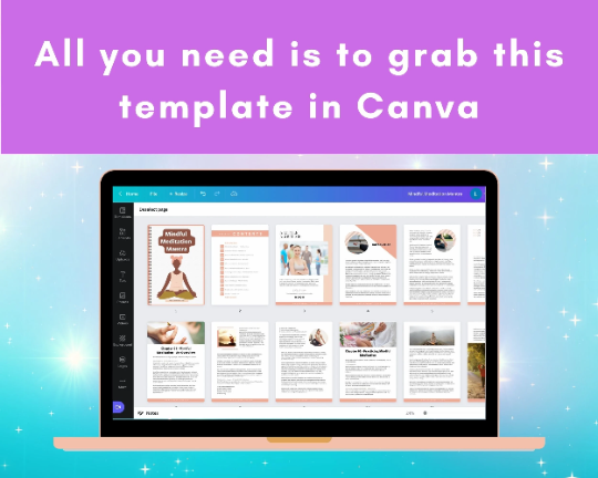 Editable Mindful Meditation Mantra Ebook | Done-for-You Ebook in Canva