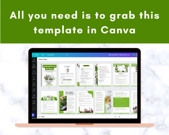 Editable Healing Power Of Herbs Ebook | Done-for-You Ebook in Canva