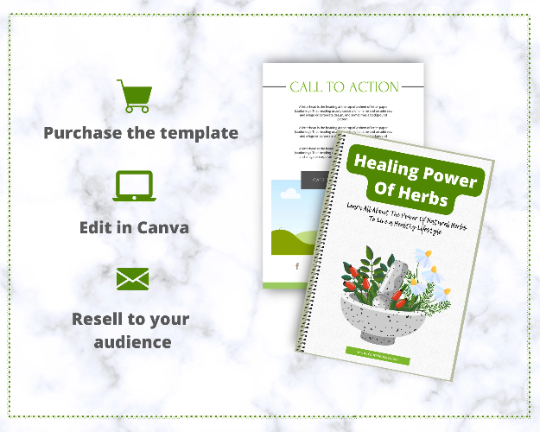 Editable Healing Power Of Herbs Ebook | Done-for-You Ebook in Canva