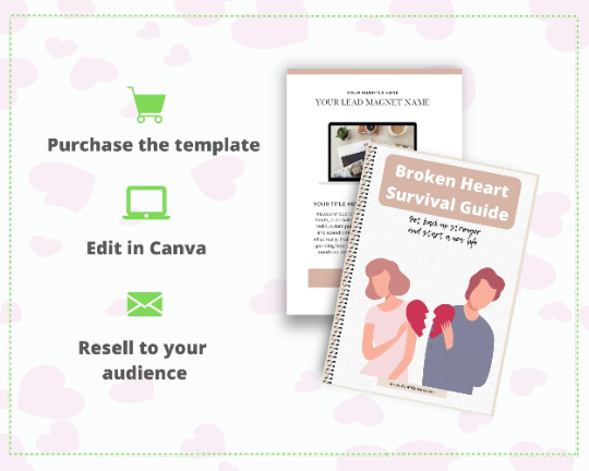Editable Broken Heart Survival Guide | Done-for-You Ebook in Canva