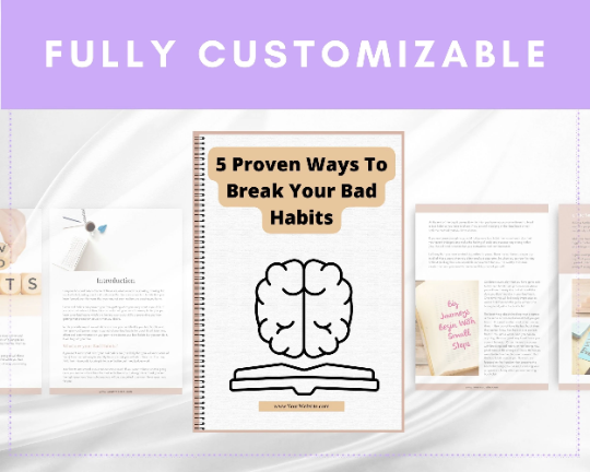 Editable 5 Proven Ways To Break Your Bad Habits Ebook | Done-for-You Ebook in Canva