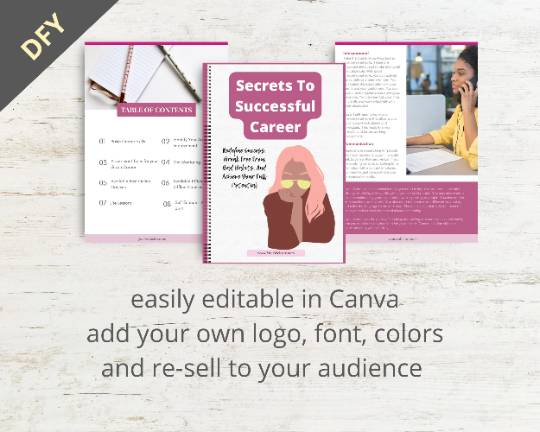 Editable Secrets To Successful Career Ebook | Done-for-You Ebook in Canva