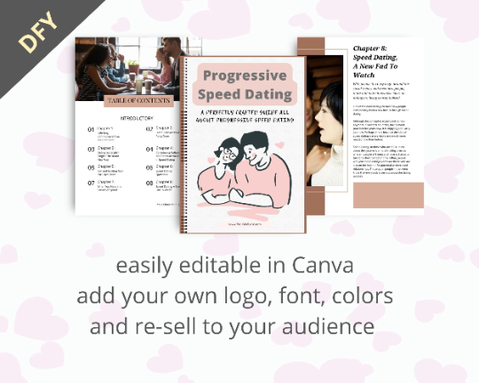 Editable Progressive Speed Dating Ebook | Done-for-You Ebook in Canva