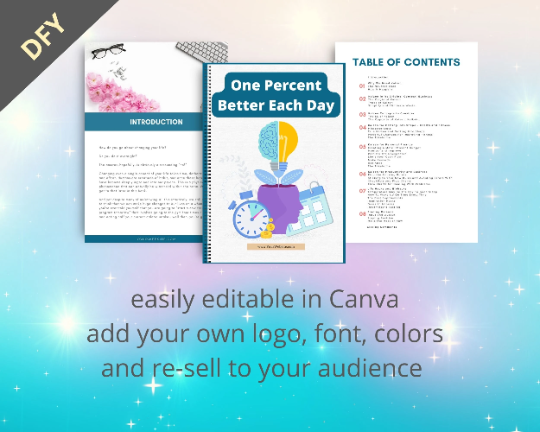 Editable One Percent Better Each Day Ebook | Done-for-You Ebook in Canva