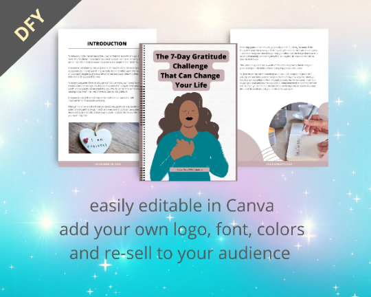 Editable The 7-Day Gratitude Challenge Ebook | Done-for-You Ebook in Canva