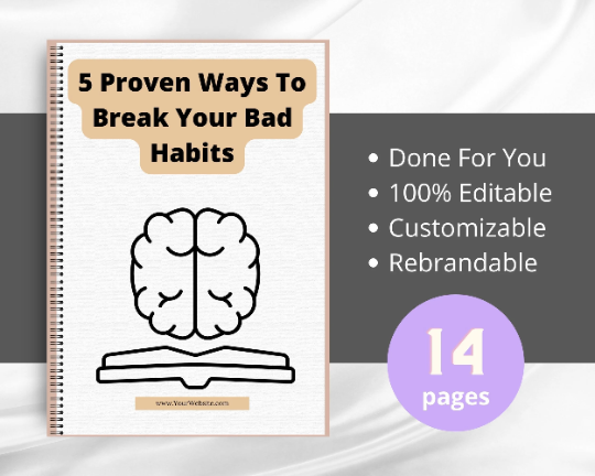 Editable 5 Proven Ways To Break Your Bad Habits Ebook | Done-for-You Ebook in Canva