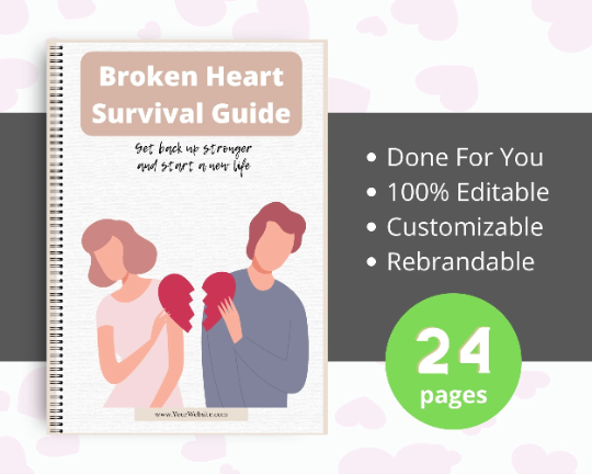 Editable Broken Heart Survival Guide | Done-for-You Ebook in Canva