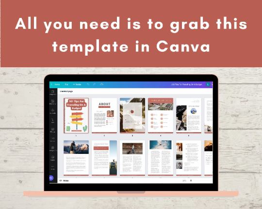 Editable 101 Tips For Traveling On A Budget Ebook in Canva