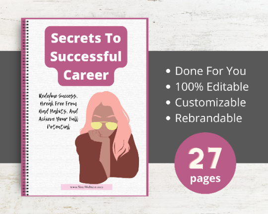 Editable Secrets To Successful Career Ebook | Done-for-You Ebook in Canva