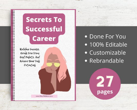 Editable Secrets To Successful Career Ebook | Done-for-You Ebook in Canva