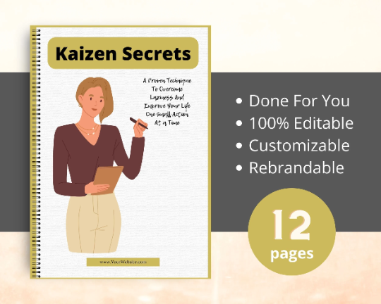 Editable Kaizen Secrets Mini Ebook | Done-for-You Ebook in Canva