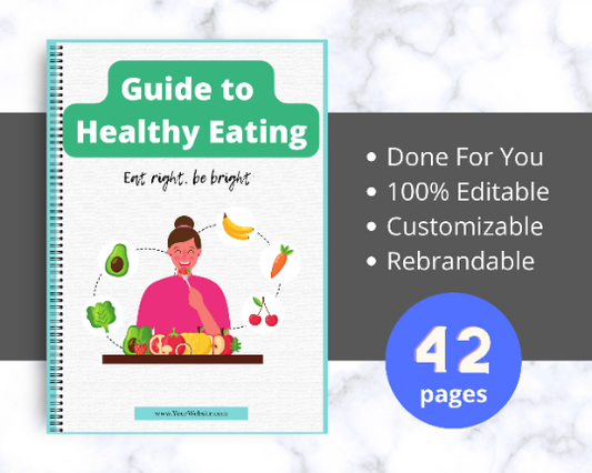 Editable Guide to Healthy Eating Ebook | Done-for-You Ebook in Canva
