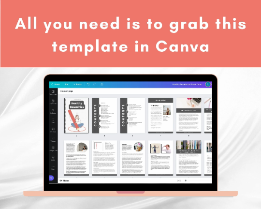 Editable Healthy Boundaries Ebook | Done-for-You Ebook in Canva