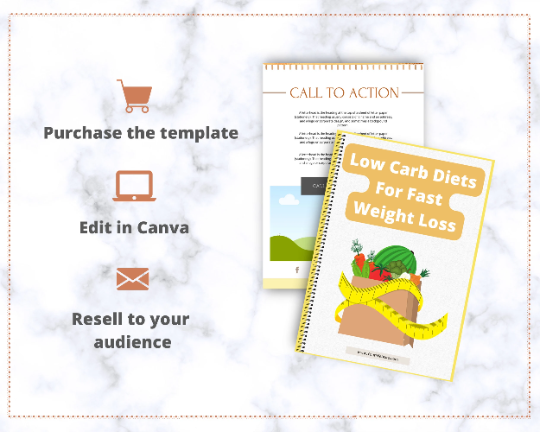 Editable Low Carb Diets For Fast Weight Loss Ebook | Done-for-You Ebook in Canva