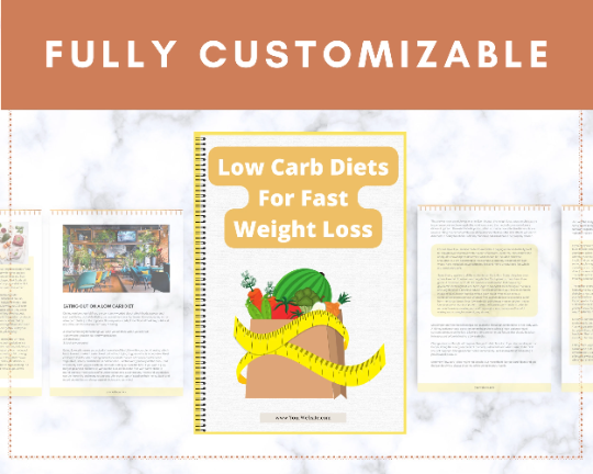 Editable Low Carb Diets For Fast Weight Loss Ebook | Done-for-You Ebook in Canva