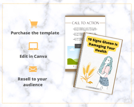 Editable 10 Signs Gluten Is Damaging Your Health Ebook | Done-for-You Ebook in Canva