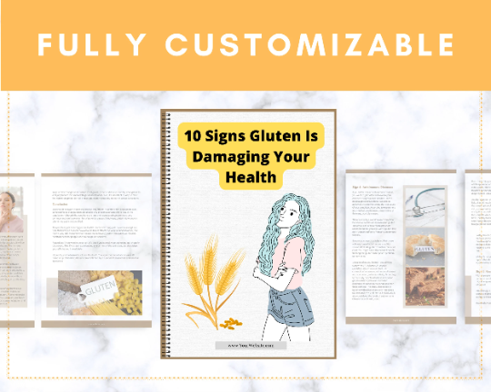 Editable 10 Signs Gluten Is Damaging Your Health Ebook | Done-for-You Ebook in Canva