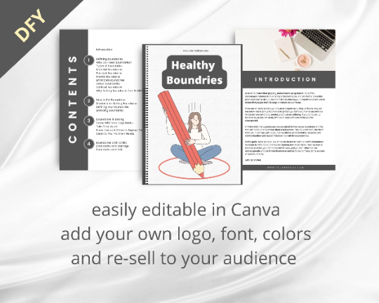 Editable Healthy Boundaries Ebook | Done-for-You Ebook in Canva
