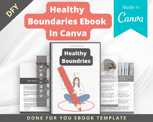 Editable Healthy Boundaries Ebook | Done-for-You Ebook in Canva